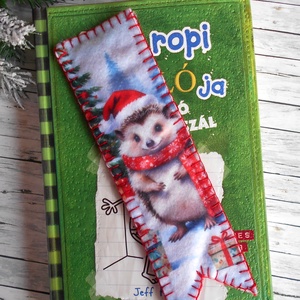 Süni mintás karácsonyi könyvjelző 2., Könyv & Zene, Könyvjelző, Varrás, MESKA