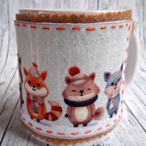 Bögrepalást/melegen tartó cuki erdei állatos 2. - otthon & életmód - konyhafelszerelés, tálalás - tálalás - bögre & csésze - Meska.hu