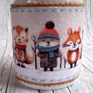 Bögrepalást/melegen tartó cuki erdei állatos 3 - otthon & életmód - konyhafelszerelés, tálalás - tálalás - bögre & csésze - Meska.hu