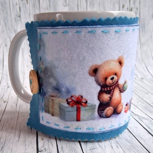 Bögrepalást/melegen tartó cuki macis 2, Otthon & Életmód, Konyhafelszerelés, tálalás, Tálalás, Bögre & Csésze, Varrás, MESKA