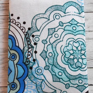 Zsepitartó (Mandala mintás fehér alapon türkizkék) - táska & tok - pénztárca & más tok - zsebkendőtartó tok - Meska.hu