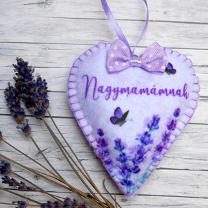 Nagymamának - Anyák napi levendulával töltött szív, Otthon & Életmód, Dekoráció, Fali és függő dekoráció, Függődísz, Varrás, MESKA
