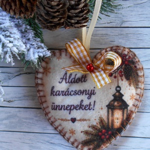 Áldott karácsonyi ünnepeket! vintage stílusú karácsonyfa dísz - Meska.hu