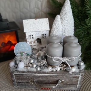 Házikós adventi box - karácsony - adventi díszek - adventi asztaldísz - Meska.hu