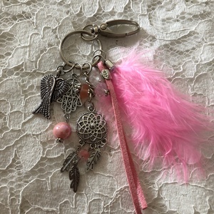 Pink angyali kulcstartó,táskadísz, Táska & Tok, Kulcstartó & Táskadísz, Táskadísz, Ékszerkészítés, Meska