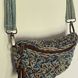 Horgolt crossbody övtáska - otthon & életmód - tárolás & rendszerezés - tárolókosár - Meska.hu