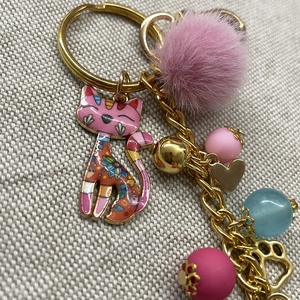 Cicás pink kulcstartó,táskadísz  - táska & tok - kulcstartó & táskadísz - táskadísz - Meska.hu