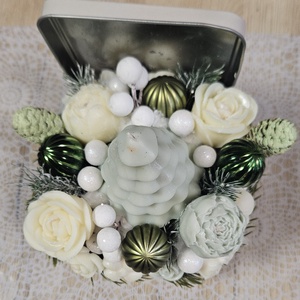 Karácsonyi illatviasz virág box (zöld) -  - Meska.hu