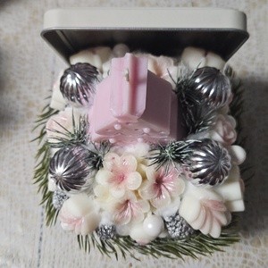 Karácsonyi illatviasz virág box (rózsaszín) -  - Meska.hu