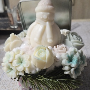 Karácsonyi illatviasz virág box (fehér), , Gyertya-, mécseskészítés, MESKA