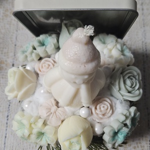 Karácsonyi illatviasz virág box (fehér) -  - Meska.hu