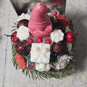 Karácsonyi illatviasz virág box (piros) - Meska.hu