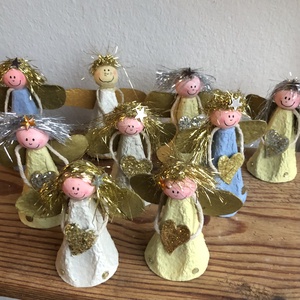 Angyalka (upcycling) - karácsony - karácsonyi lakásdekoráció - karácsonyi manók, figurák - Meska.hu