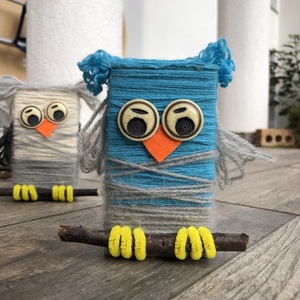 Bagoly dekoráció (upcycling) - Meska.hu