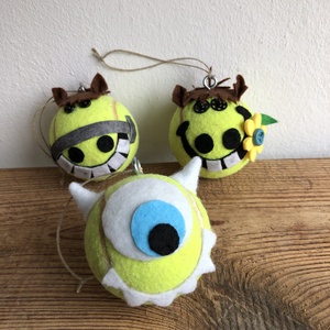Karácsonyfadísz teniszlabdából (upcycling), Karácsony, Karácsonyi lakásdekoráció, Karácsonyfadíszek, , MESKA