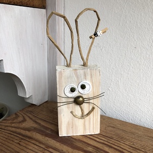 Nyuszis dekoráció (upcycling) - Meska.hu