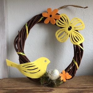 Madárkás ajtódísz (upcycling) - otthon & életmód - dekoráció - ajtó- és ablak dekoráció - ajtódísz & kopogtató - Meska.hu