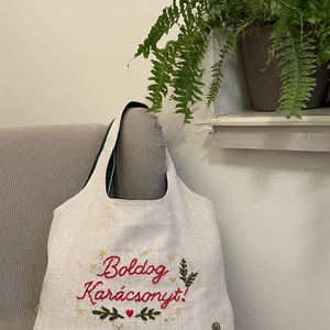 Vászon válltáska, Táska & Tok, Kézitáska & válltáska, Válltáska, Hímzés, Varrás, MESKA