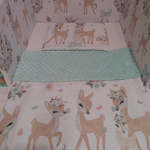 ,,ZOLICA Egyedi őzikés babaágynemű szett - otthon & életmód - babaszoba, gyerekszoba - baba ágynemű - Meska.hu