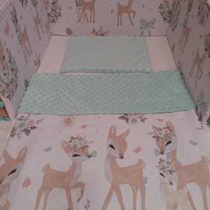 ,,ZOLICA Egyedi őzikés babaágynemű szett - otthon & életmód - babaszoba, gyerekszoba - baba ágynemű - Meska.hu