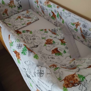 ,,ZOLICA Babaágynemű szett 3 részes - kontinensek meséi - otthon & életmód - babaszoba, gyerekszoba - baba ágynemű - Meska.hu