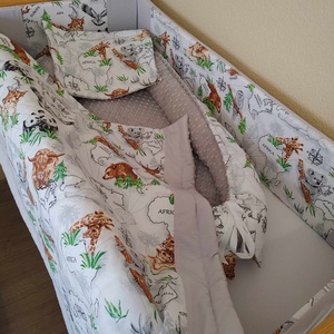 ,,ZOLICA Babaágynemű szett 5 részes - kontinensek meséi - otthon & életmód - babaszoba, gyerekszoba - baba ágynemű - Meska.hu