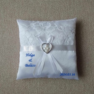 ,,Zolica Gyűrűpárna ezüst szívvel - esküvő - kiegészítők - gyűrűtartó & gyűrűpárna - Meska.hu