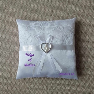 ,,Zolica Gyűrűpárna ezüst szívvel - esküvő - kiegészítők - gyűrűtartó & gyűrűpárna - Meska.hu