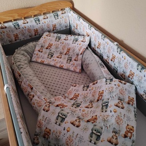 ,,ZOLICA Babaágynemű szett 4 részes PRÉMIUM PAMUTSZATÉN - Mini kalandorok - otthon & életmód - babaszoba, gyerekszoba - baba ágynemű - Meska.hu