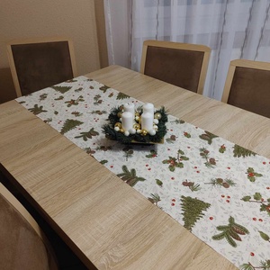 ,,ZOLICA Asztalfutó - Fenyőfák, tobozok, Karácsony, Karácsonyi lakásdekoráció, Ünnepi asztaldekoráció, Varrás, MESKA