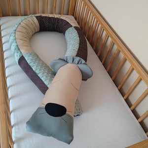 ,,ZOLICA Rácsvédő hengerpárna PÁRDUC - Bézs, barna, zsálya - otthon & életmód - babaszoba, gyerekszoba - rácsvédő & baldachin - Meska.hu