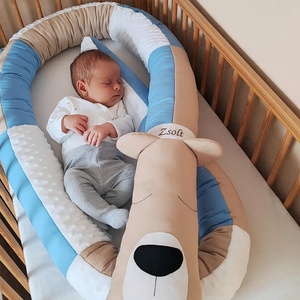 ,,ZOLICA Állatfejes hengerpárna/rácsvédő MACI - bézs, fehér, kék, Otthon & Életmód, Babaszoba, gyerekszoba, Rácsvédő & Baldachin, Varrás, MESKA