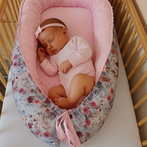 ,,ZOLICA Babafészek csepp alakú PRÉMIUM PAMUTSZATÉN - virágtenger, Baba - mama, Babaágyneműk, Babafészek, Varrás, MESKA