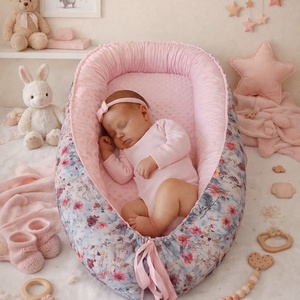 ,,ZOLICA Babafészek csepp alakú PRÉMIUM PAMUTSZATÉN - virágtenger, Baba - mama, Babafészek, Baba ágynemű, Varrás, MESKA