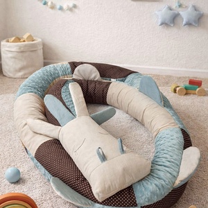 ,,ZOLICA Állatfejes hengerpárna / rácsvédő SÁRKÁNY - bézs, zsálya, barna - baba - mama - babaágyneműk - rácsvédő & baldachin - Meska.hu