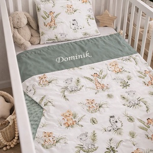 ,,ZOLICA Baba/gyermekágynemű szett 2 részes HÍMZETT NEVES - Vadállat kölykök, Baba - mama, Baba ágynemű, Babatakaró, gyerek pléd, Varrás, Hímzés, MESKA