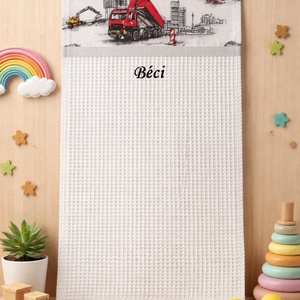 ,,ZOLICA Ovis kéztörlő PRÉMIUM - Dömper és barátai, Játék & Sport, Ovis felszerelés, Egyéb ovis kiegészítő, Varrás, MESKA