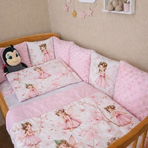 ,,ZOLICA Rácsvédő párnás PRÉMIUM - Tündérkert - baba - mama - baba ágynemű - rácsvédő & baldachin - Meska.hu