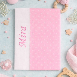 Egészségügyi könyvborító - Rózsaszín pöttyös, Baba - mama, Babaemlékek, Egészségügyi kiskönyv borító, Varrás, MESKA