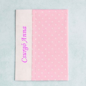 Egészségügyi könyvborító - Rózsaszín pöttyös - baba - mama - babaemlékek - egészségügyi kiskönyv borító - Meska.hu