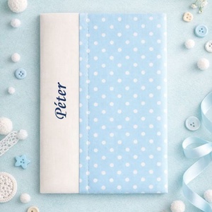 ,,ZOLICA Egészségügyi könyvborító - Kék pöttyös - baba - mama - babaemlékek - egészségügyi kiskönyv borító - Meska.hu