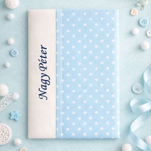 ,,ZOLICA Egészségügyi könyvborító - Kék pöttyös, Baba - mama, Babaemlékek, Egészségügyi kiskönyv borító, Varrás, MESKA