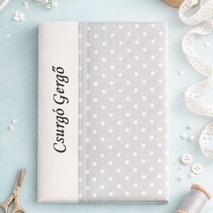 ,,ZOLICA Egészségügyi könyvborító - Szürke pöttyös, Baba - mama, Babaemlékek, Egészségügyi kiskönyv borító, Varrás, MESKA