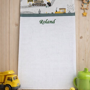 Ovis kéztörlő PRÉMIUM - Munkagépek az úton, Játék & Sport, Ovis felszerelés, Egyéb ovis kiegészítő, Varrás, MESKA