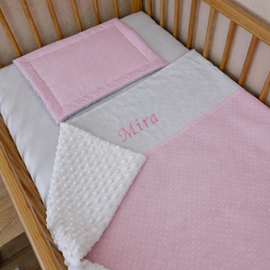 Baba/gyermekágynemű szett 2 részes HÍMZETT NEVES  - baba - mama - baba ágynemű - babatakaró, gyerek pléd - Meska.hu