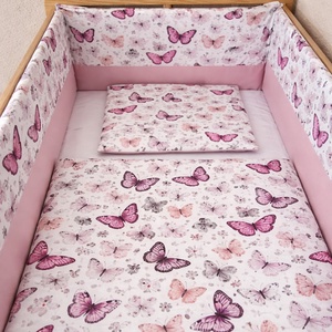 Babaágynemű szett 3 részes - Pillangóliget, Baba - mama, Baba ágynemű, Rácsvédő & Baldachin, Varrás, MESKA