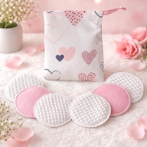 Öko kozmetikai korong szett - szívecskés tasakkal, Kellékek & szerszámok, Kozmetikai alapanyag, Agyag, Varrás, MESKA