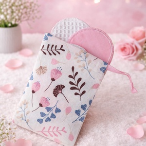 Öko kozmetikai korong szett - virágos tasakkal - kellékek & szerszámok - kozmetikai alapanyag - agyag - Meska.hu