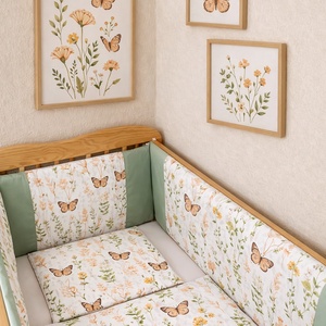 Babaágynemű szett 3 részes - Tavaszi lepketánc - Meska.hu