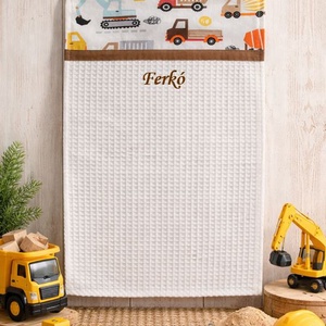 Ovis kéztörlő PRÉMIUM - Építkezős álmok - játék & sport - ovis felszerelés - egyéb ovis kiegészítő - Meska.hu